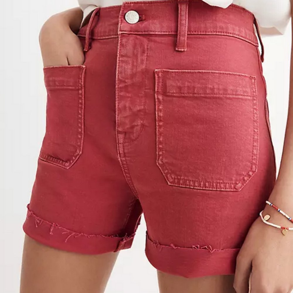 High-Rise Denim Shorts: Garment-Dyed Edition